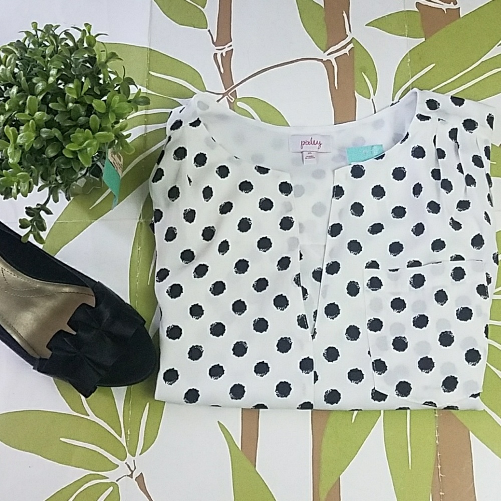 Sold Polka Dot Tulip sleeve blouse XS Pixley - Picture 5 of 7
